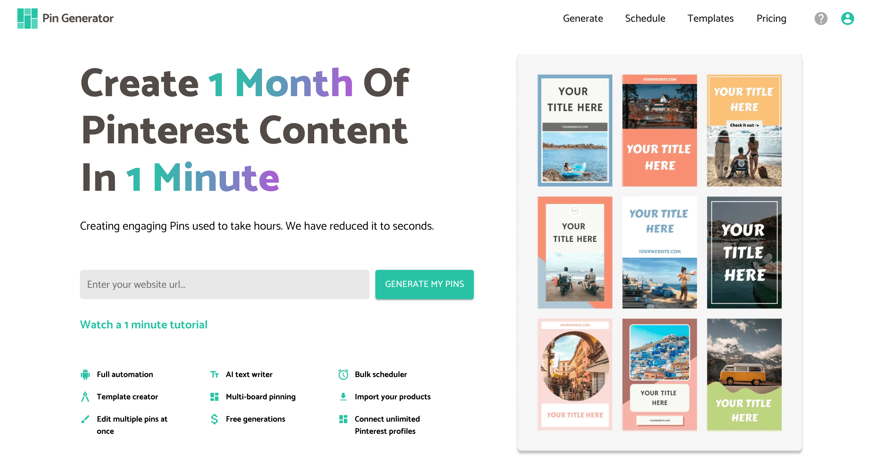 Pin Generator's bulk pin creation interface