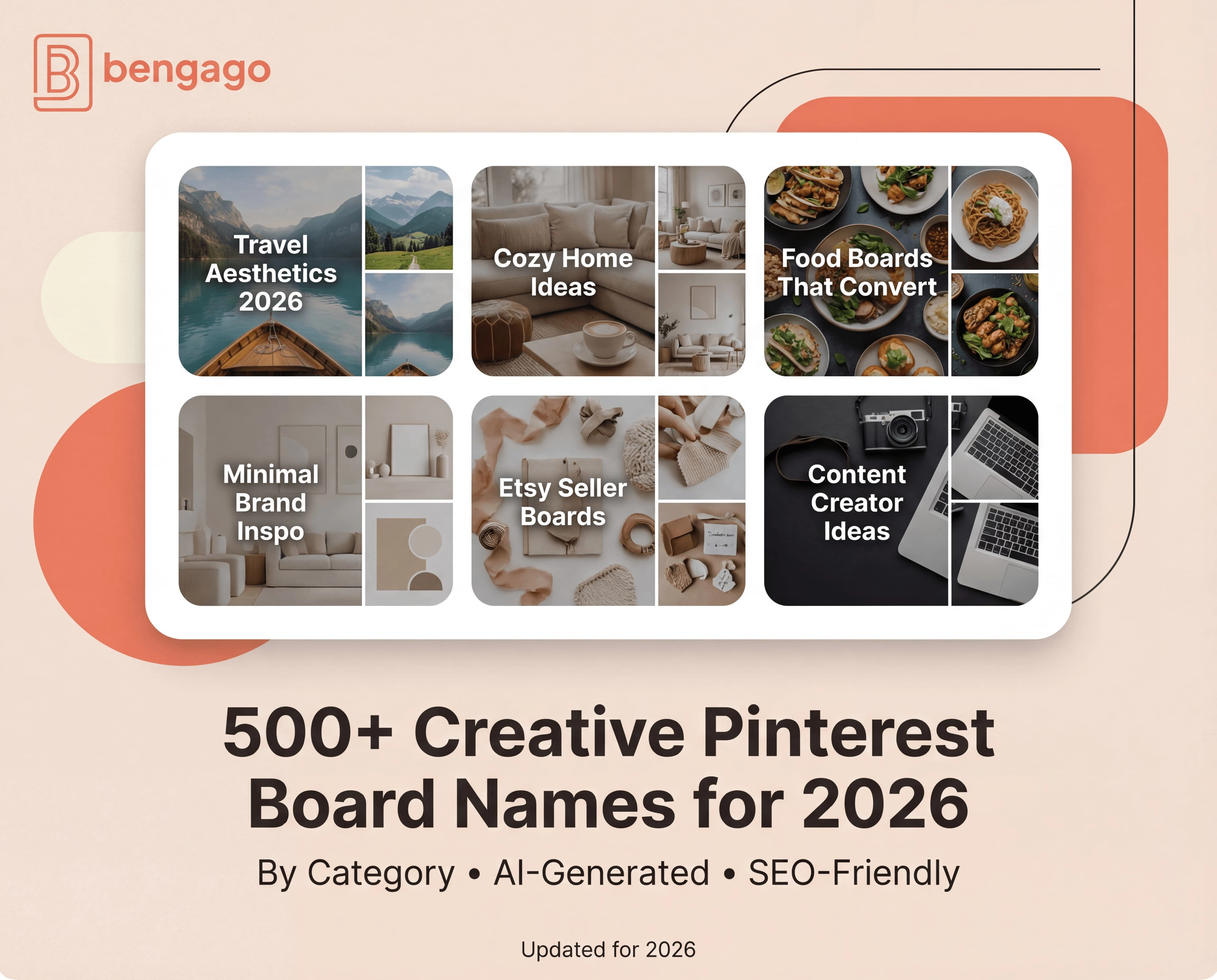 500+ Pinterest Board Names That Get Clicks (2026 Ideas) - Steal 500+ Pinterest board name ideas (aesthetic, cute, wedding, fashion & more) that help you attract followers and traffic. Organized by category, updated 2026.