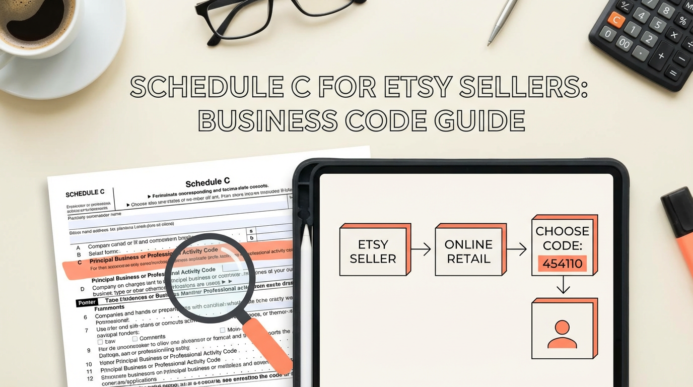Schedule C code selection process for Etsy sellers